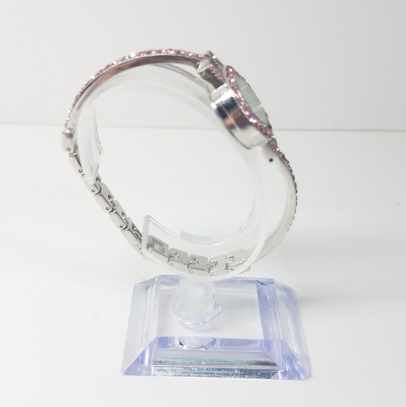 Pink Rhinestone Stainless Steel Watch - Picture 3 of 11